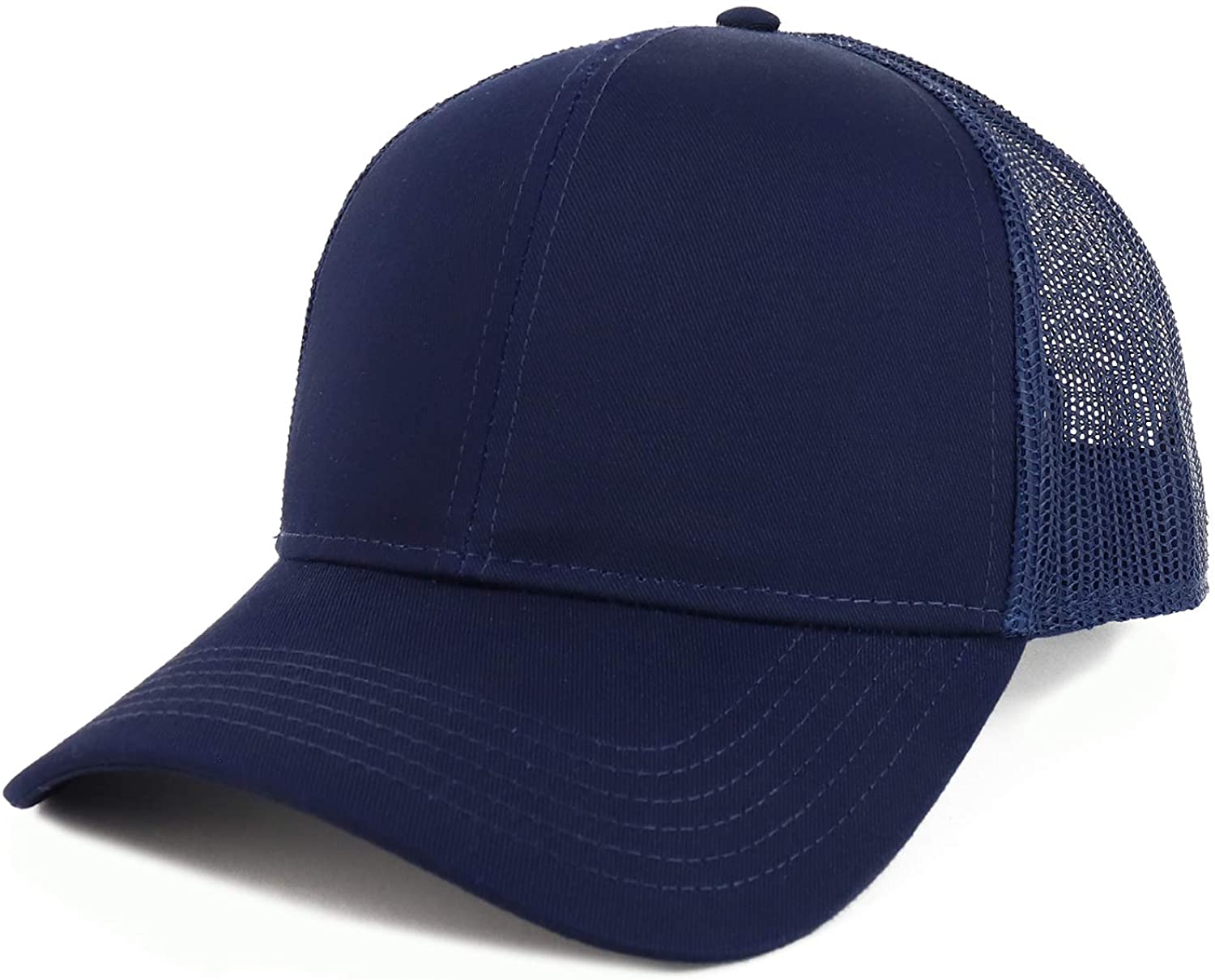 Armycrew XXL Oversize High Crown Adjustable Plain Mesh Back Trucker Baseball Cap