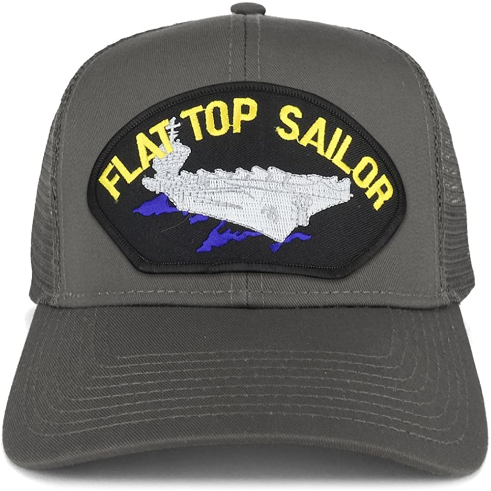 Armycrew XXL Oversize Flat Top Sailor Carrier Large Patch Mesh Back Trucker Cap