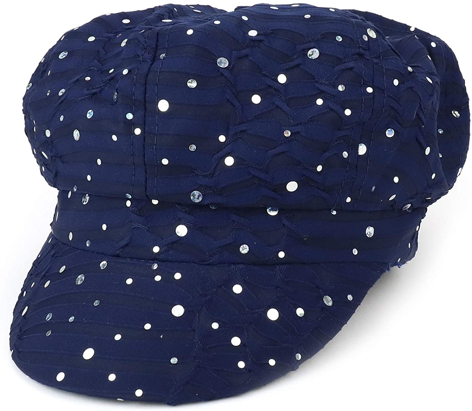 Armycrew Elastic Band Sparkle Sequin Glitter Newsboy Cap