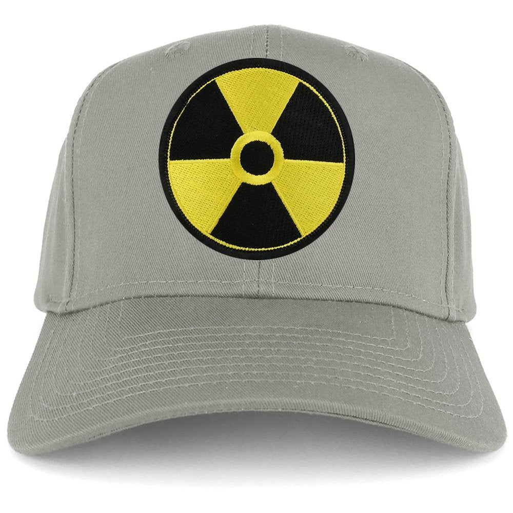Radiation Circular Black Yellow Embroidered Iron on Patch Adjustable Baseball Cap