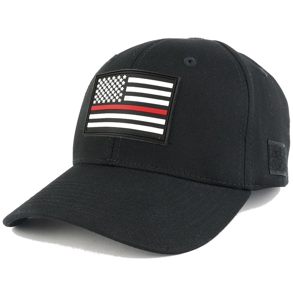 Thin RED Line USA Flag 3-D Rubber Tactical Patch Adjustable Structured Operator Cap