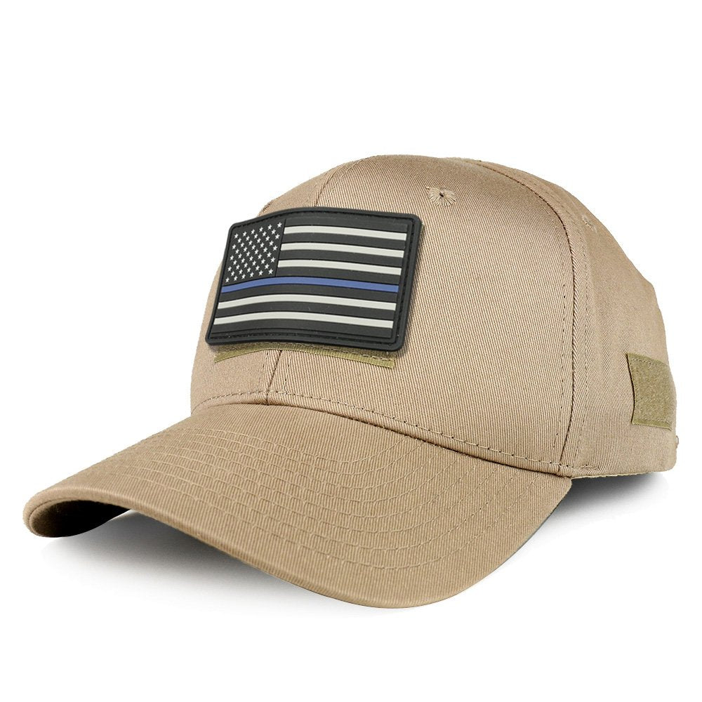 Armycrew USA Rubber Thin Blue Flag Tactical Patch Structured Operator Baseball Cap
