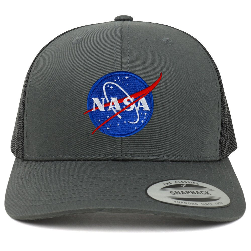 Armycrew Flexfit Small NASA Insignia Embroidered Patch Emblem Snapback Mesh Trucker Cap