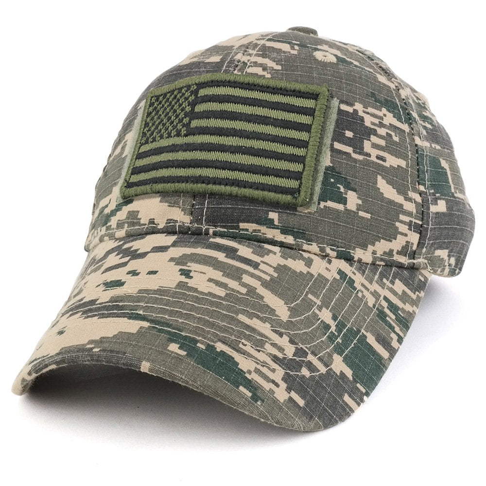 Armycrew USA Olive Flag Tactical Patch Cotton Adjustable Baseball Cap