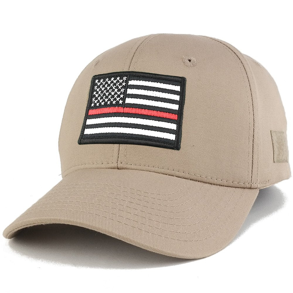 Thin Red Line Tactical Embroidered USA Flag Patch Adjustable Structured Operator Cap