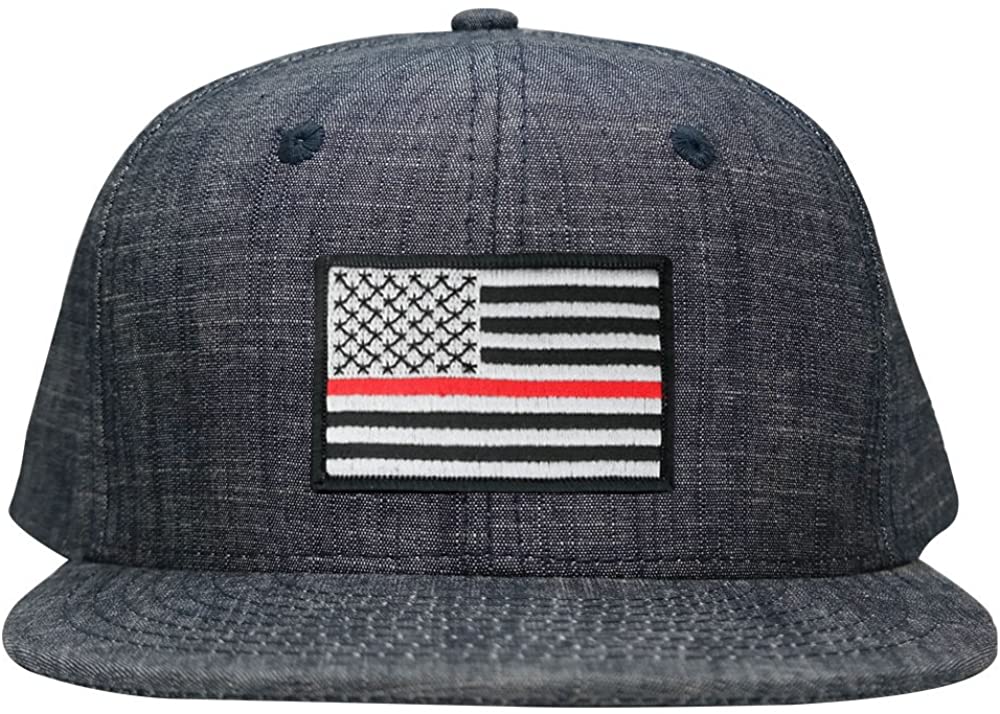 Washed Denim USA American Flag Embroidered Iron on Patch Snapback - BLU