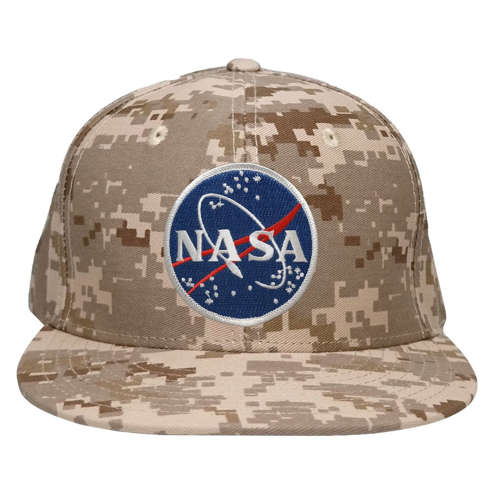 DECKY Digital Camo NASA Meatball Embroidered Iron Patch Logo Flat Bill Snapback Cap - ACU