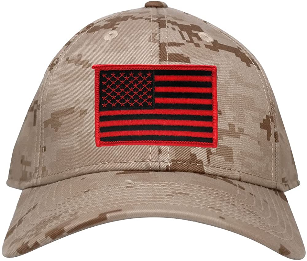 Low Profile US American Flag Patch Camo Cap - DES