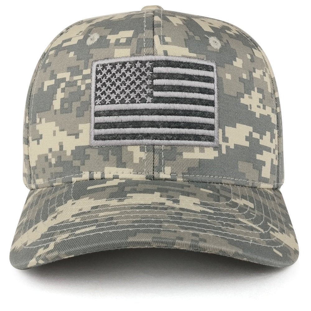 Armycrew American Flag Embroidered Camo Tactical Operator Structured Cotton Cap