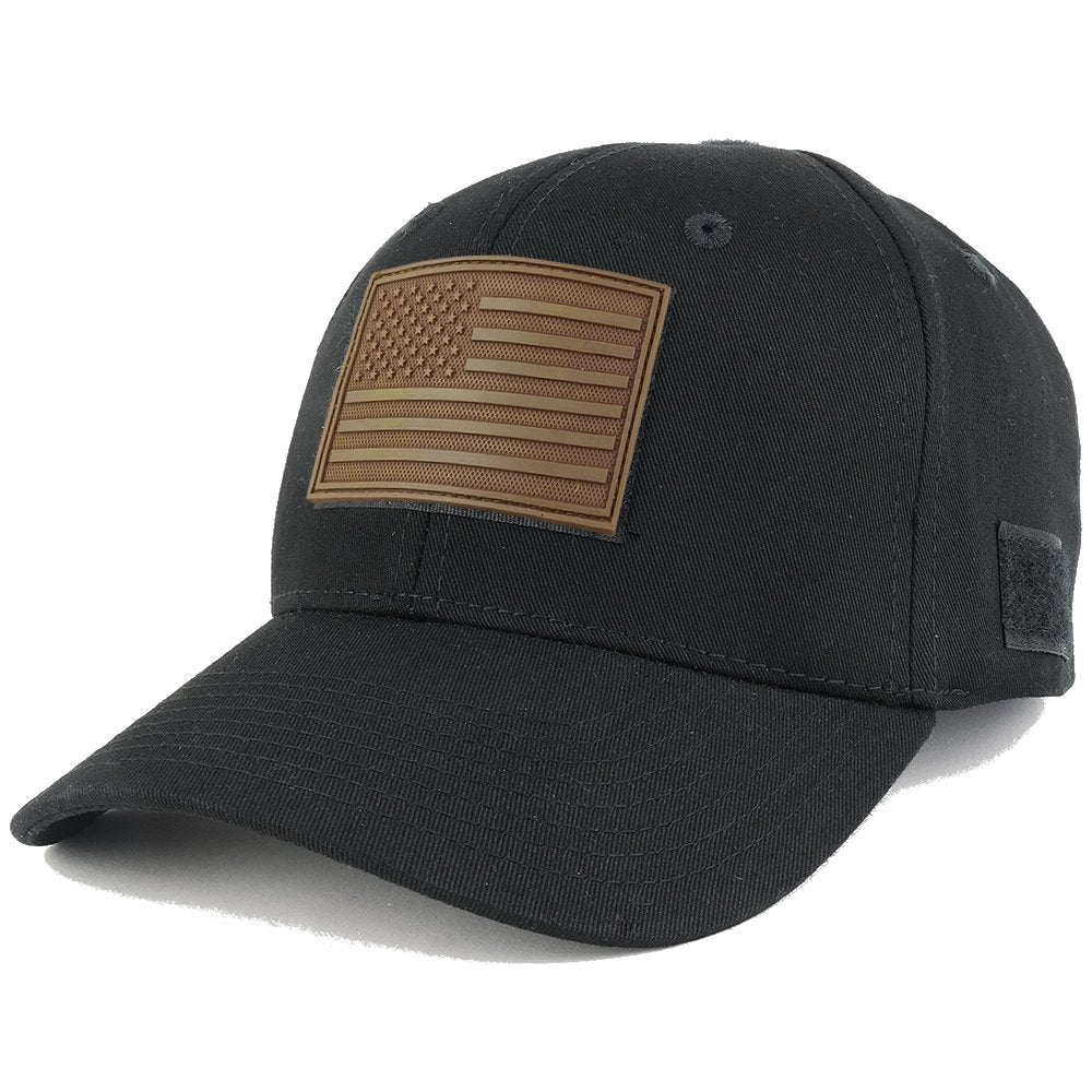Armycrew US American Flag Coyote 3D Rubber Tactical Patch with Adjustable Structured Operator Cap