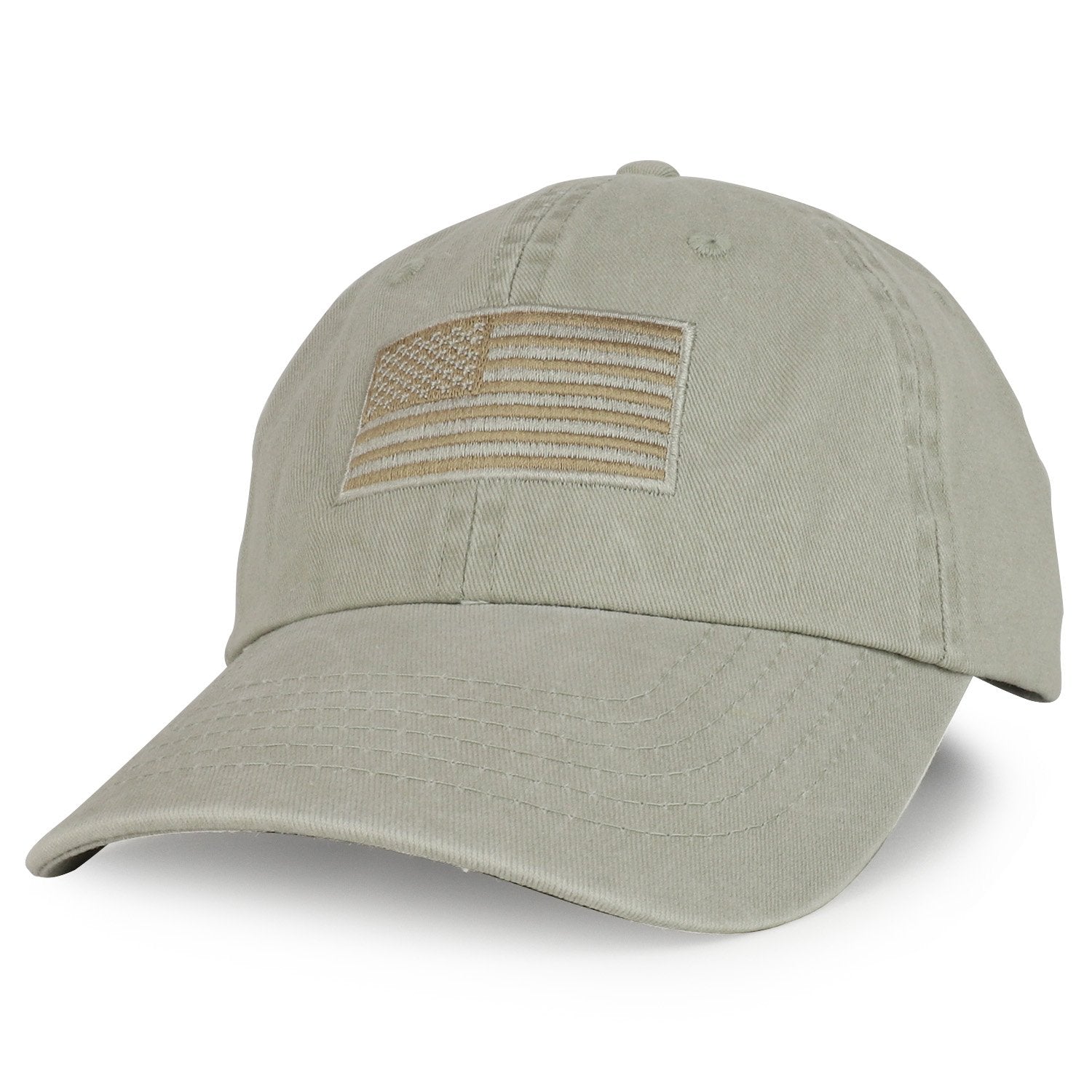 Armycrew USA American Flag Embroidered Unstructured Pigment Dyed Baseball Cap