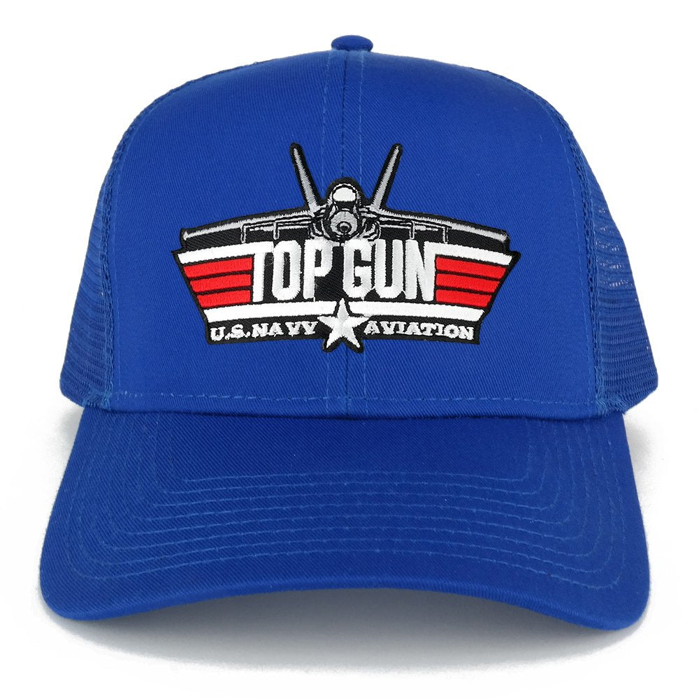 Top Gun USN Aviation Jet Embroidered Iron on Patch Mesh Trucker Cap