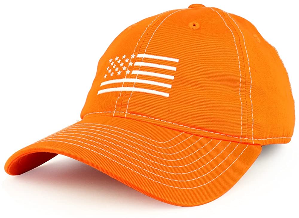 Armycrew American Flag Embroidered Contrast Stitch Soft Crown Dad Hat