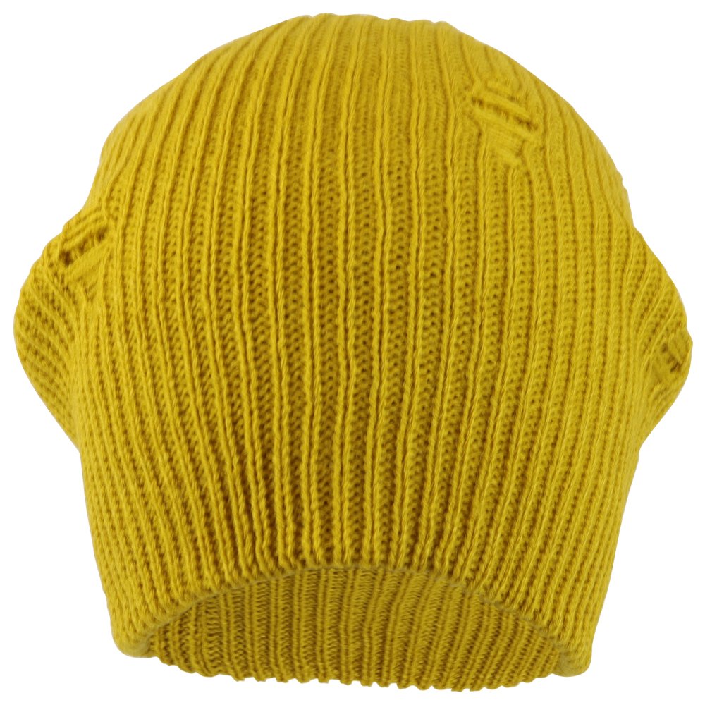 Armycrew Vintage Frayed Pattern Knit Deep Slouchy Beanie