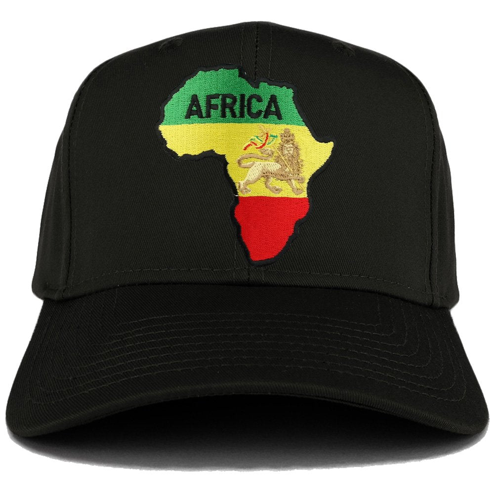 RGY Africa Map and Rasta Lion Embroidered Iron on Patch Adjustable Baseball Cap