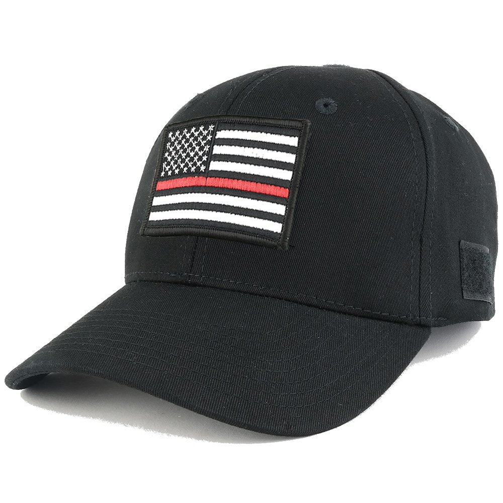 Thin Red Line Tactical Embroidered USA Flag Patch Adjustable Structured Operator Cap