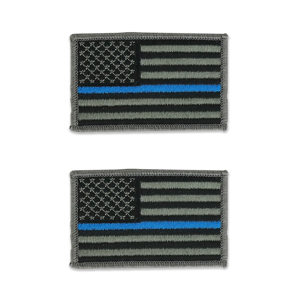 USA American Patriotic Flag Embroidered Iron On Patch 2 Piece Pack