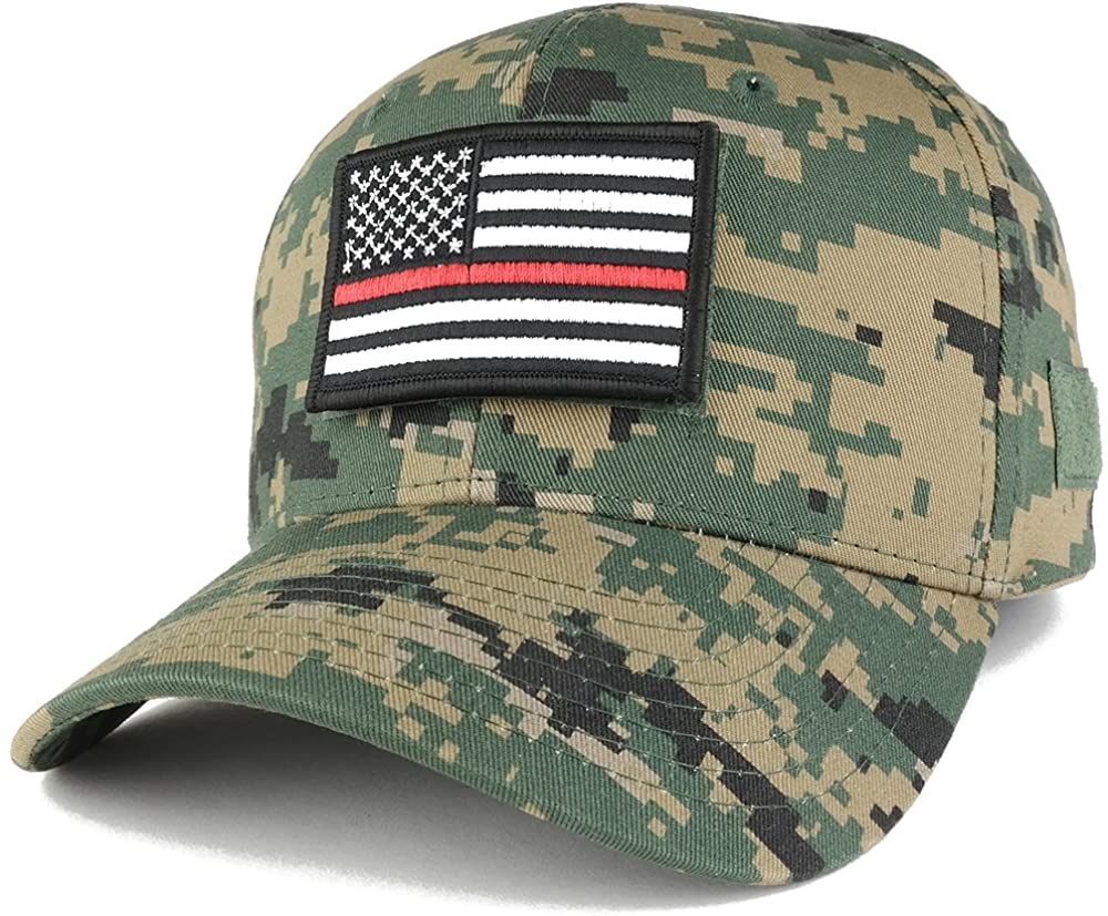 Thin Red Line Tactical Embroidered USA Flag Patch Adjustable Structured Operator Cap