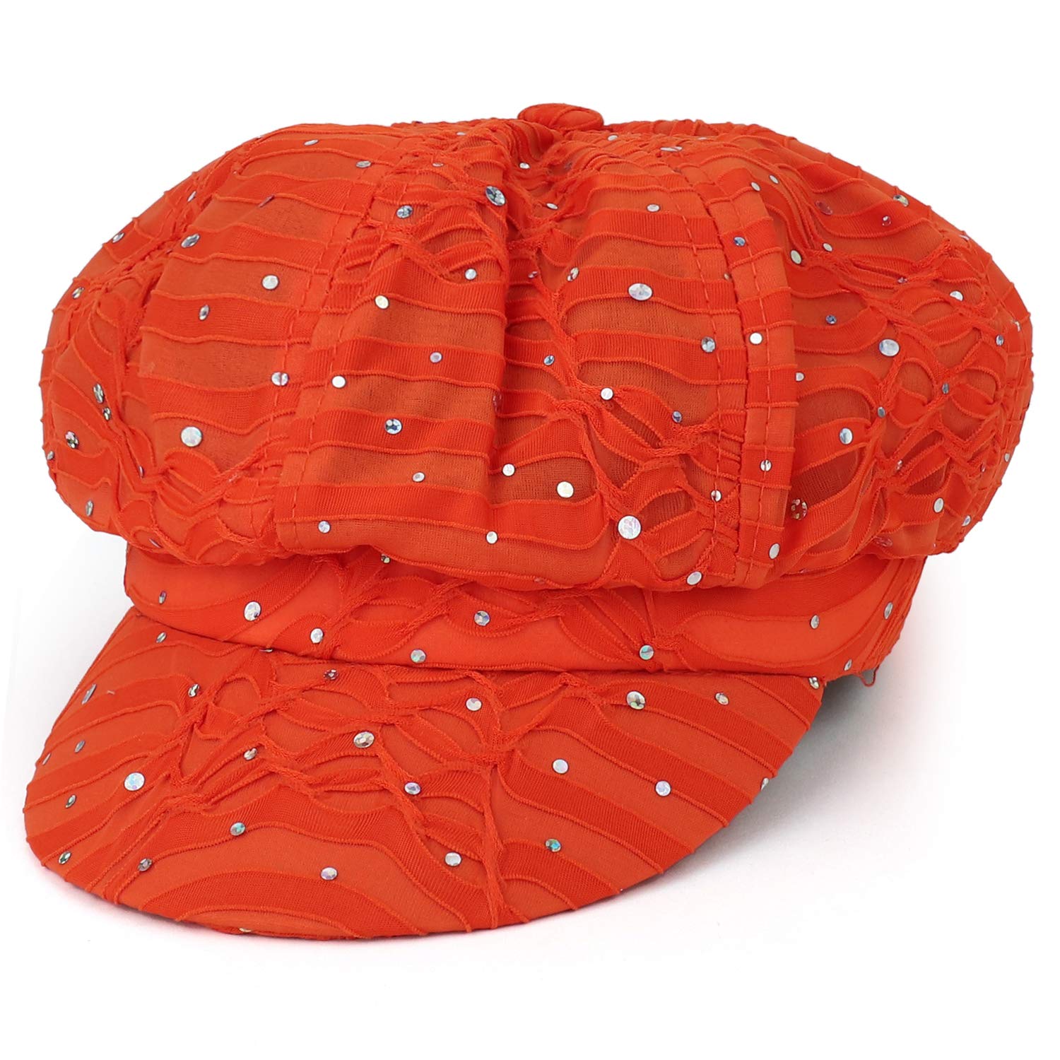 Armycrew Elastic Band Sparkle Sequin Glitter Newsboy Cap