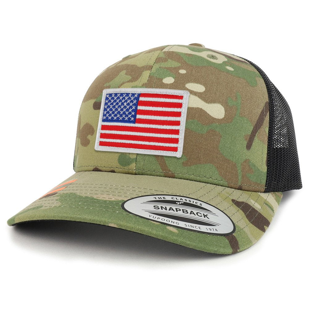 Armycrew Assorted USA Patch Camouflage Structured Trucker Mesh Baseball Cap