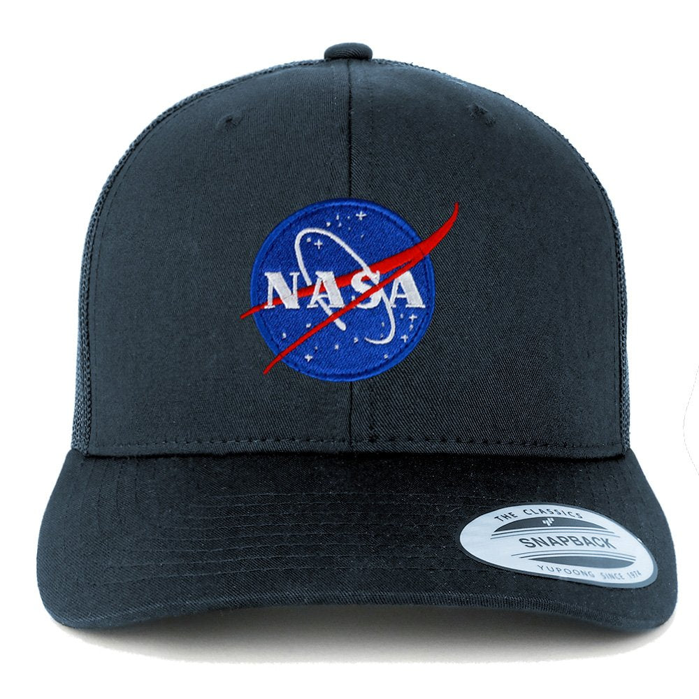 Armycrew Flexfit Small NASA Insignia Embroidered Patch Emblem Snapback Mesh Trucker Cap