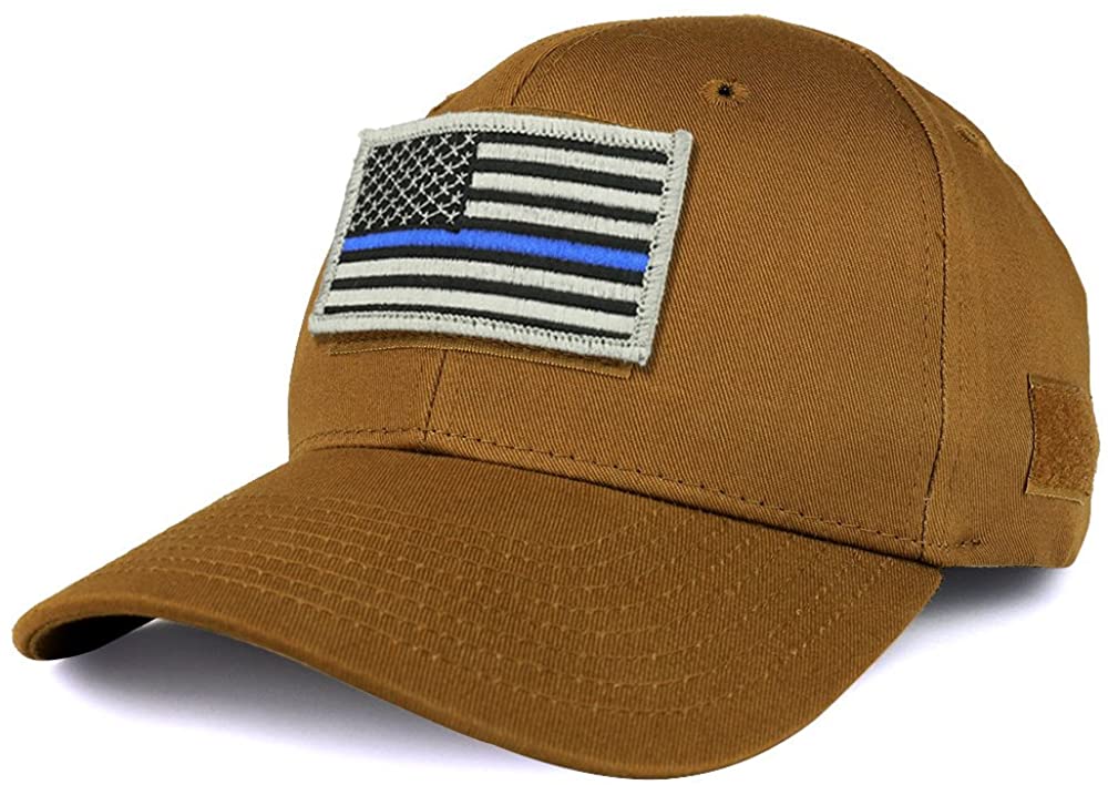 Armycrew USA Thin Blue Line Flag Tactical Patch Structured Operator Baseball Cap