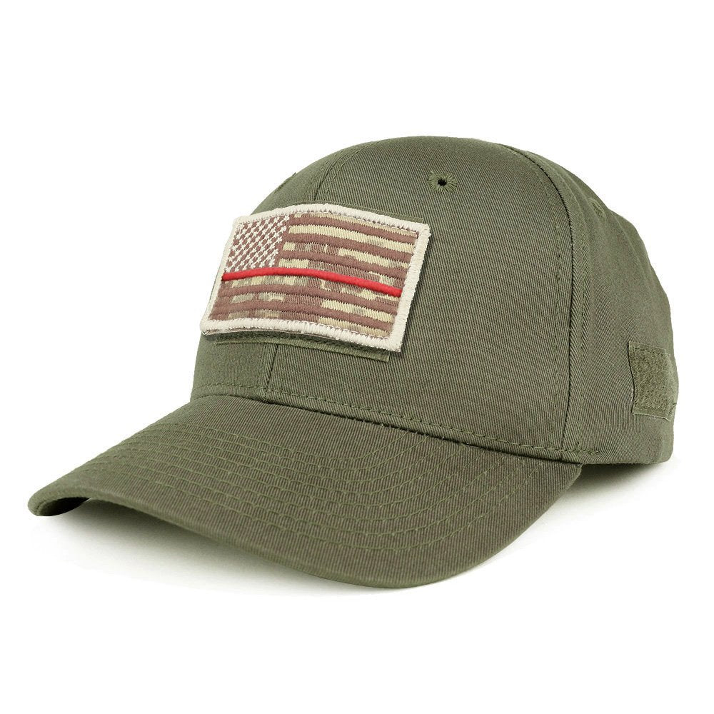 Armycrew USA Desert Digital Thin Red Tactical Patch Structured Baseball Cap