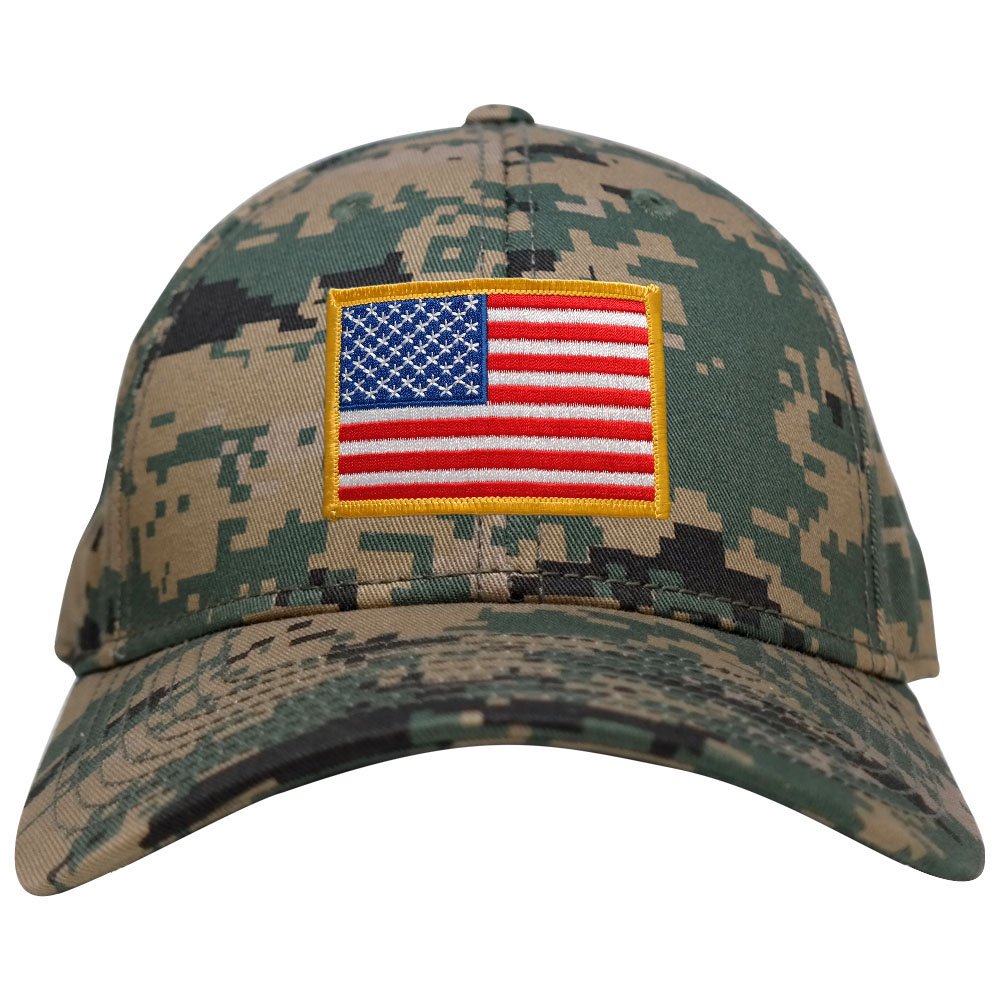 Armycrew Low Profile US American Flag Patch Camo Cap - MCU