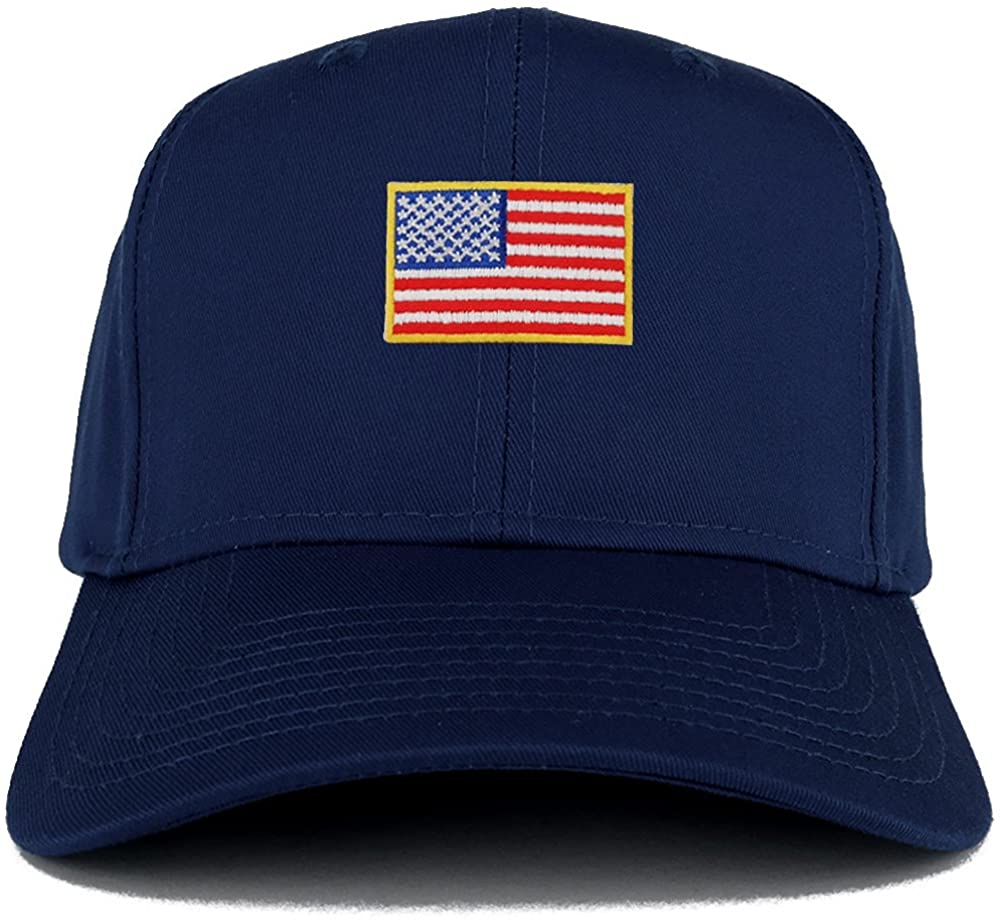 Armycrew XXL Oversize USA Small Flag Iron On Patch Solid Baseball Cap