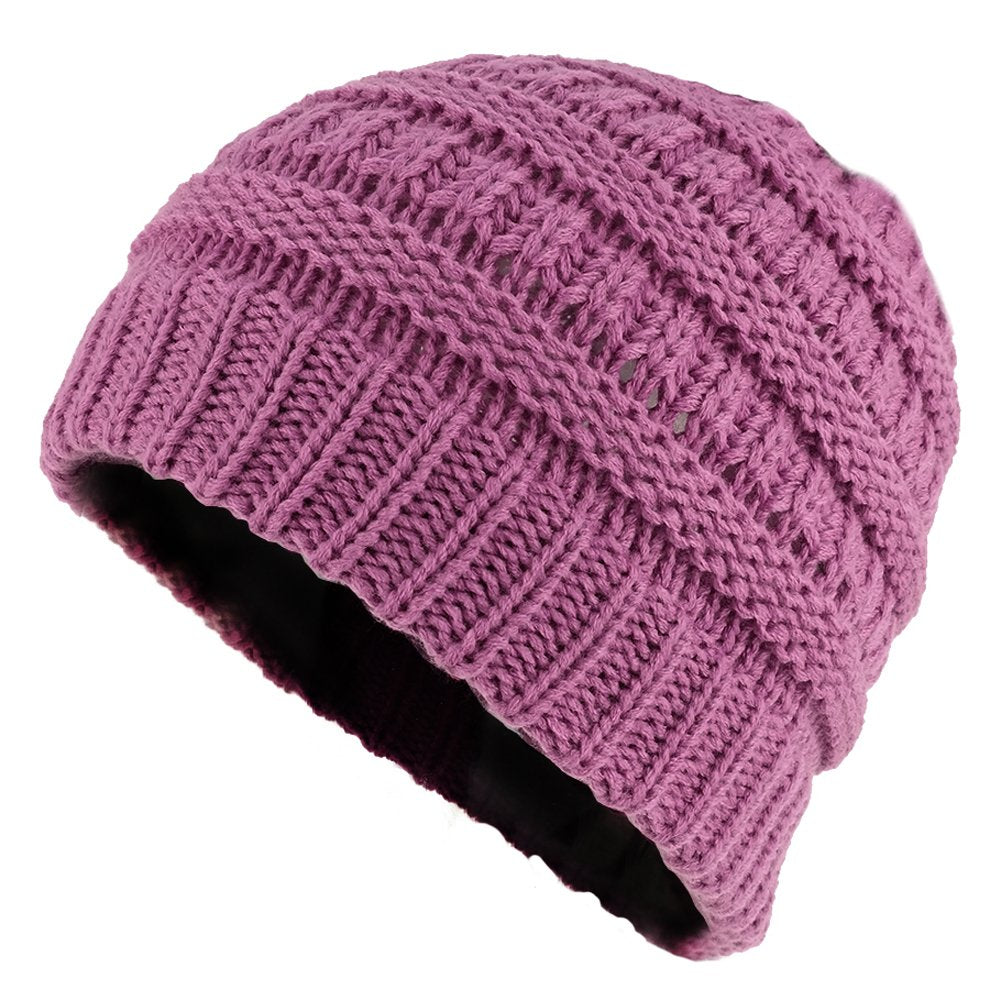 Armycrew Kids Solid Ribbed Knit Warm Beanie Hat - Beige