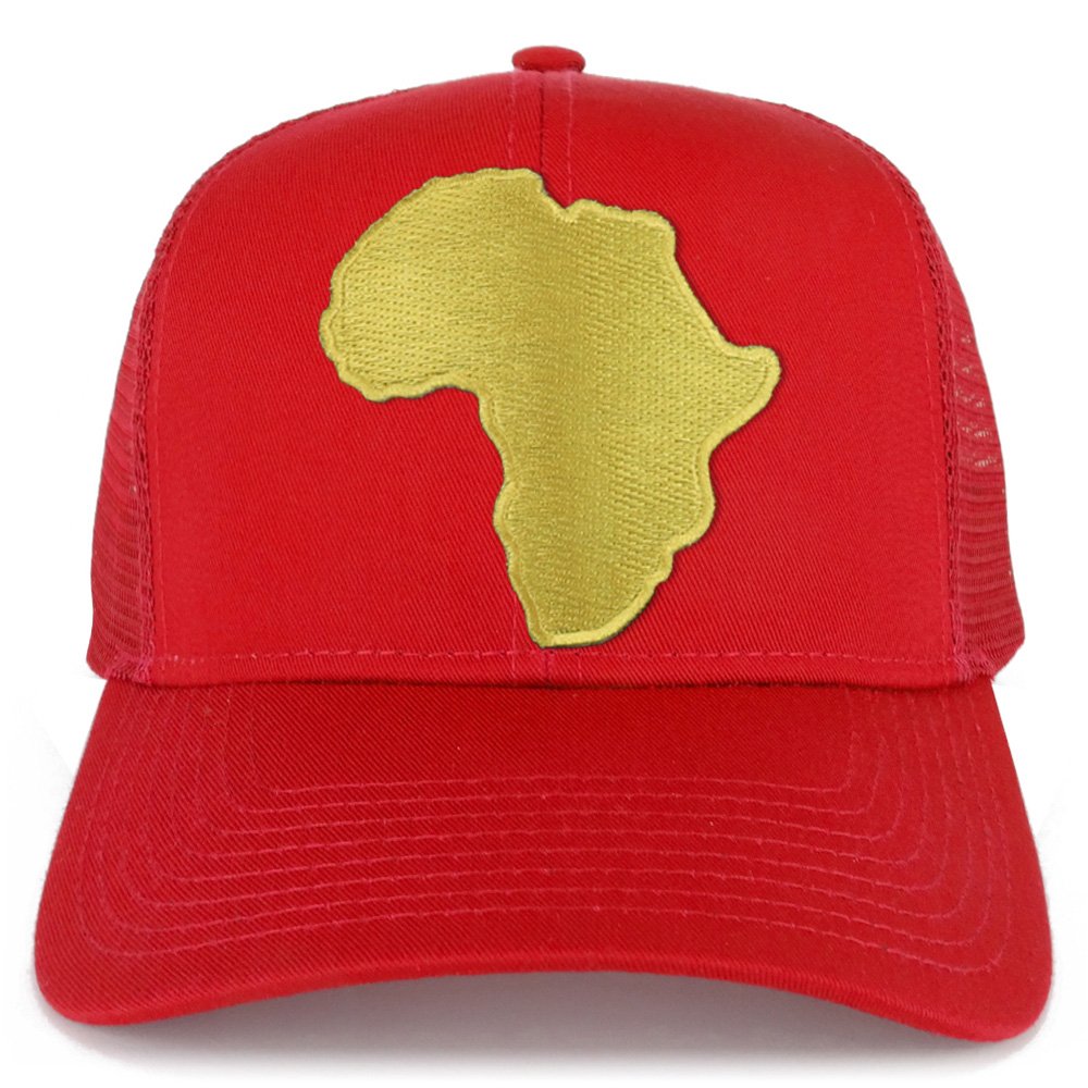 Armycrew Golden Africa Continent Map Patch Snapback Mesh Trucker Cap