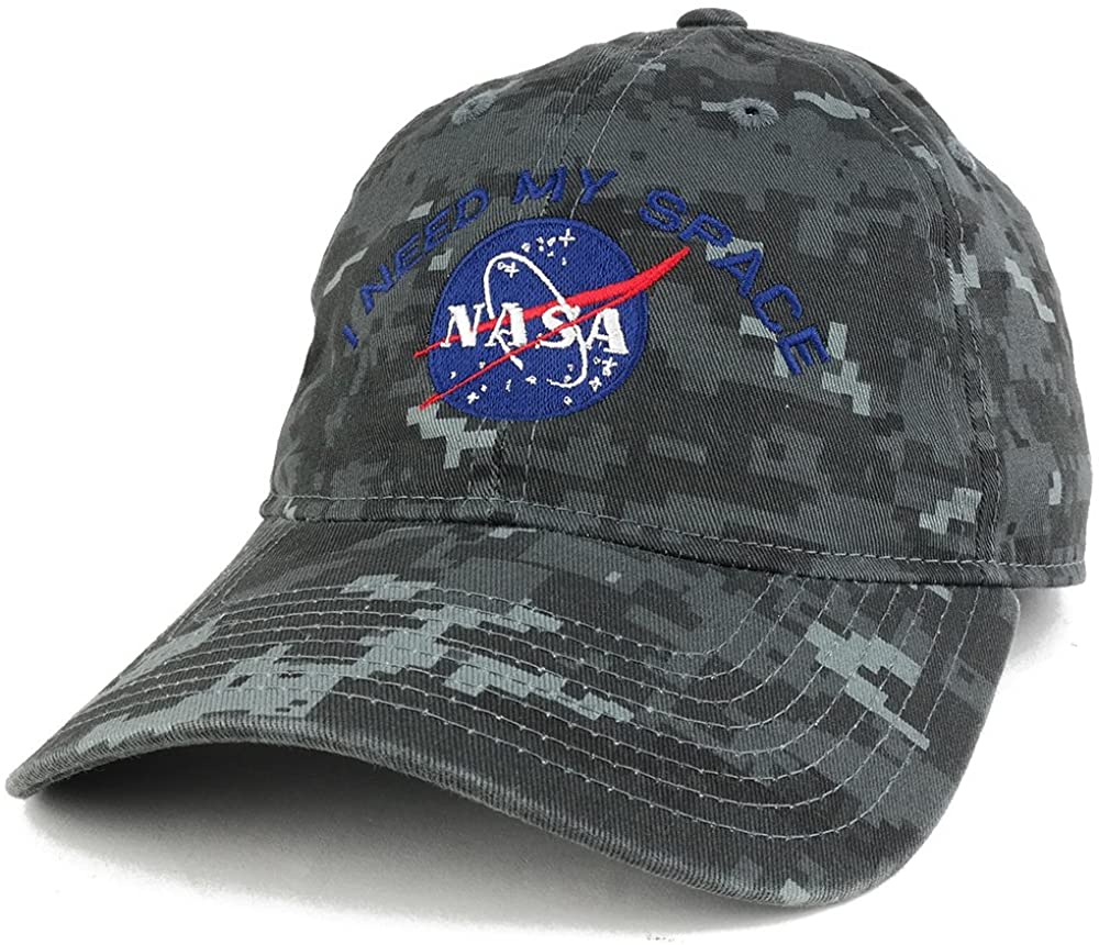 NASA, I Need My Space Embroidered Low Profile Adjustable Camo Cap