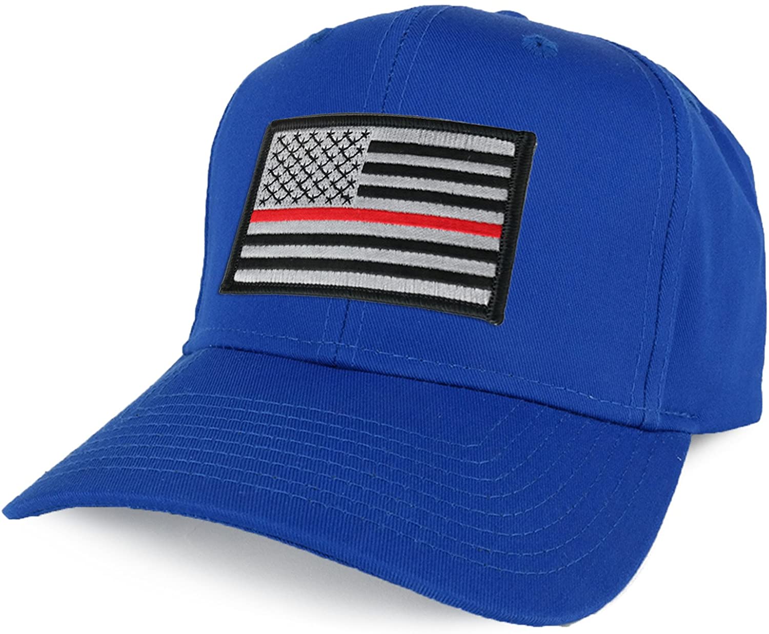 Armycrew XXL Oversize Thin Red Line 2 USA American Flag Patch Solid Baseball Cap