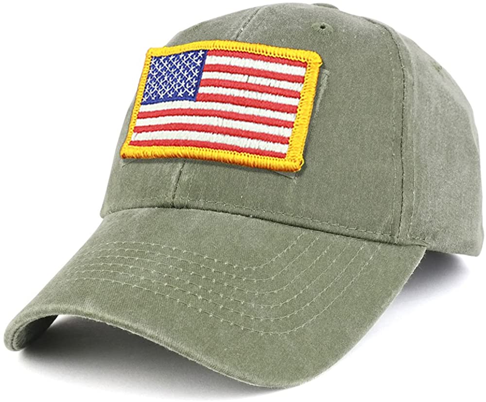 Armycrew USA Yellow Flag Tactical Patch Cotton Adjustable Baseball Cap