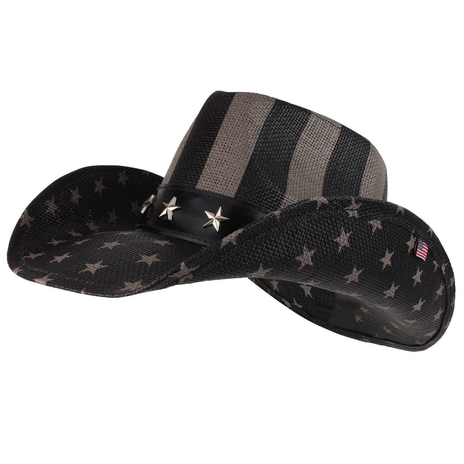 Armycrew American Flag Freedom Stripe Western Cowgirl Cowboy Hat display picture 1