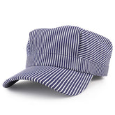 Armycrew Denim Blue Stripe Train Engineer Conductor Cap Fits Infant to Adult 2XL - Blue - 48CM