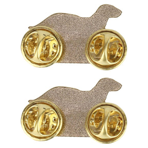 Armycrew Metallic Dachshund Dog Badge Lapel Pins 2 Pack Set