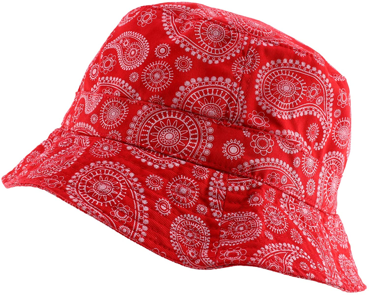 DECKY Paisley Bandana Print 100% Cotton Bucket Hat - Black - L-XL