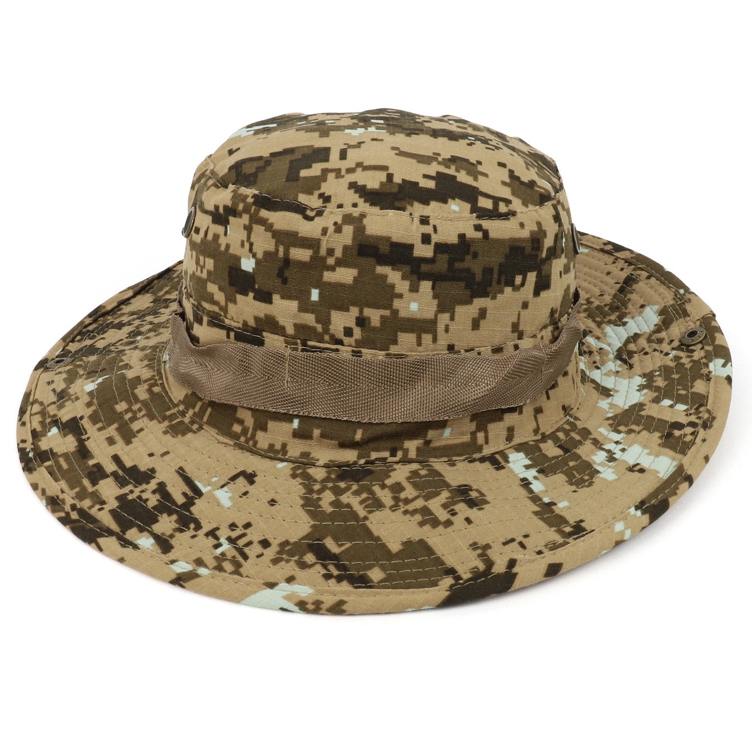 Armycrew Military Pixelated Camo Boonie Hat with Adjustable Chin Strap