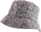 DECKY Paisley Bandana Print 100% Cotton Bucket Hat - Black - L-XL