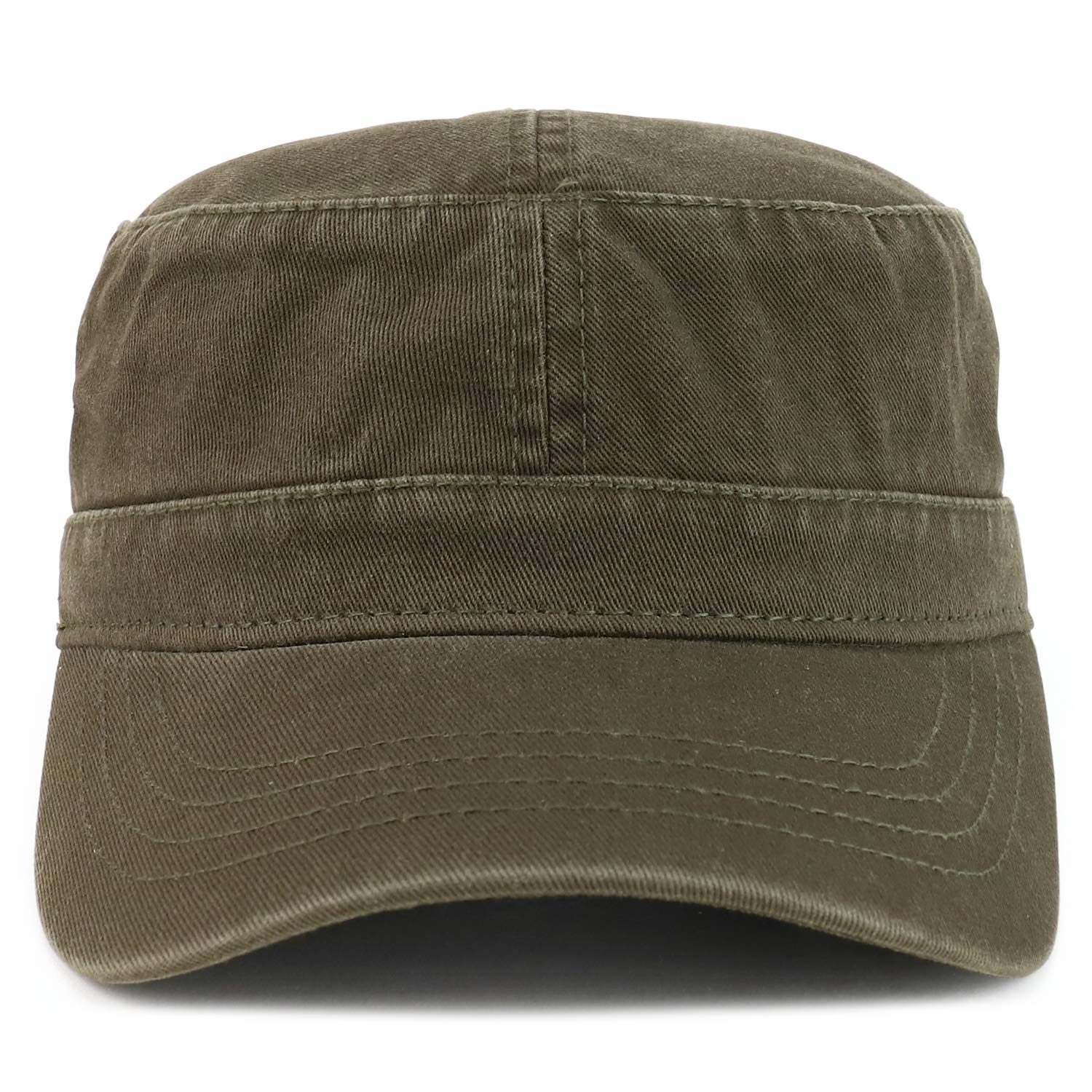 Armycrew Garment Washed Cotton Twill Military Style Flat Top Hat