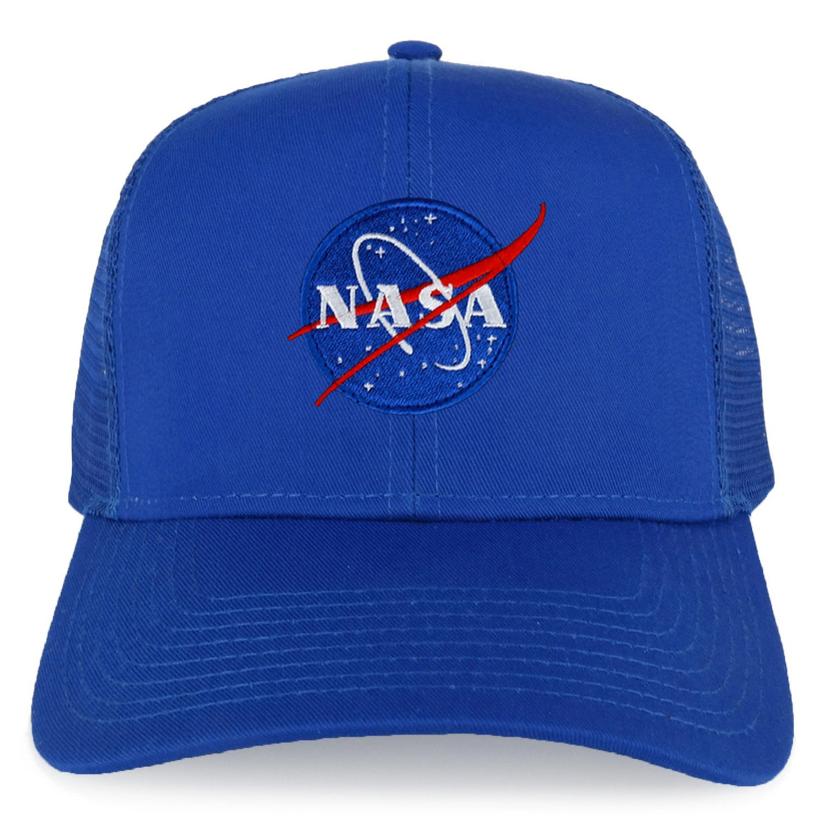 Armycrew XXL Oversize NASA Small Insignia Logo Patch Mesh Back Trucker Baseball Cap - Black