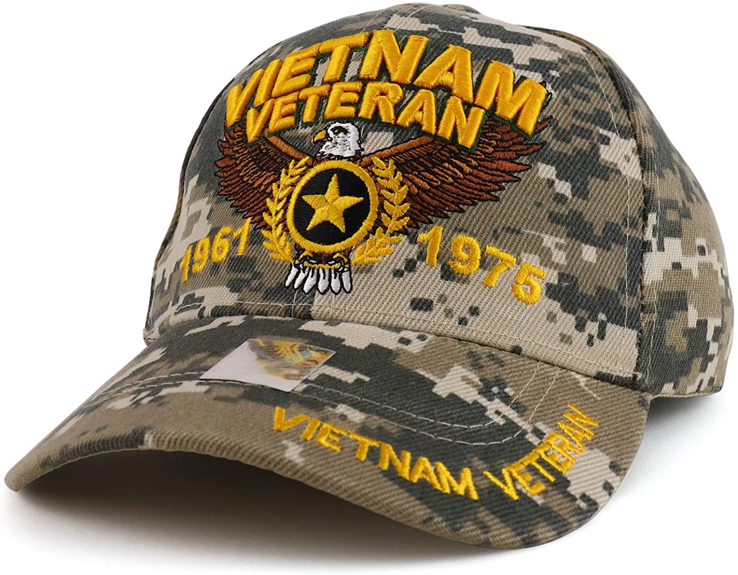 Armycrew Vietnam Veteran 1961 to 1975 Eagle Star Embroidered Baseball Cap