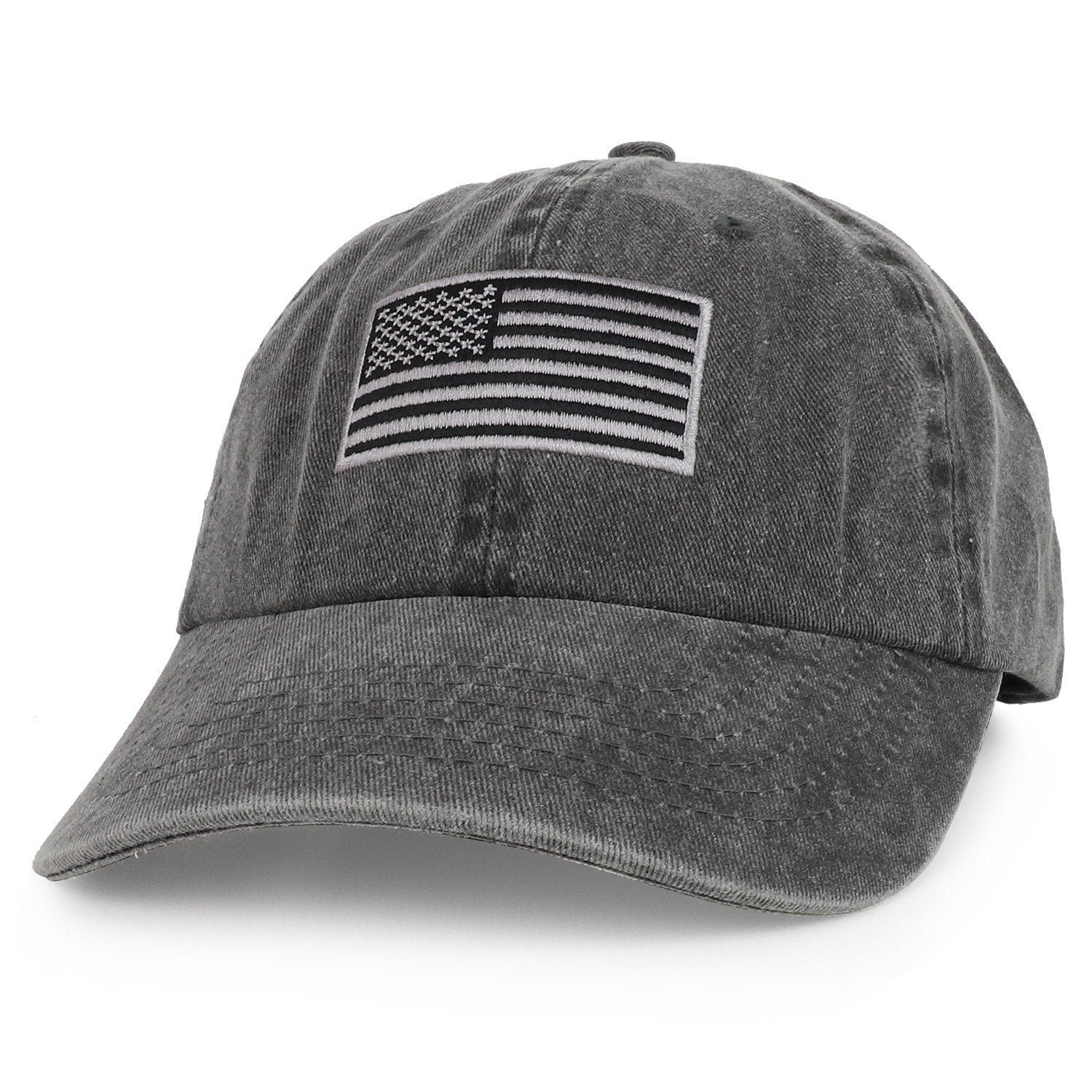 Armycrew USA American Flag Embroidered Unstructured Pigment Dyed Baseball Cap