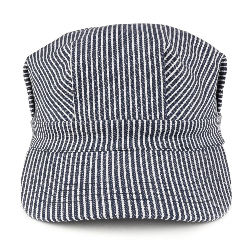 Oversized Men's Classic Denim Stripe Conductor Engineer Cotton Cap