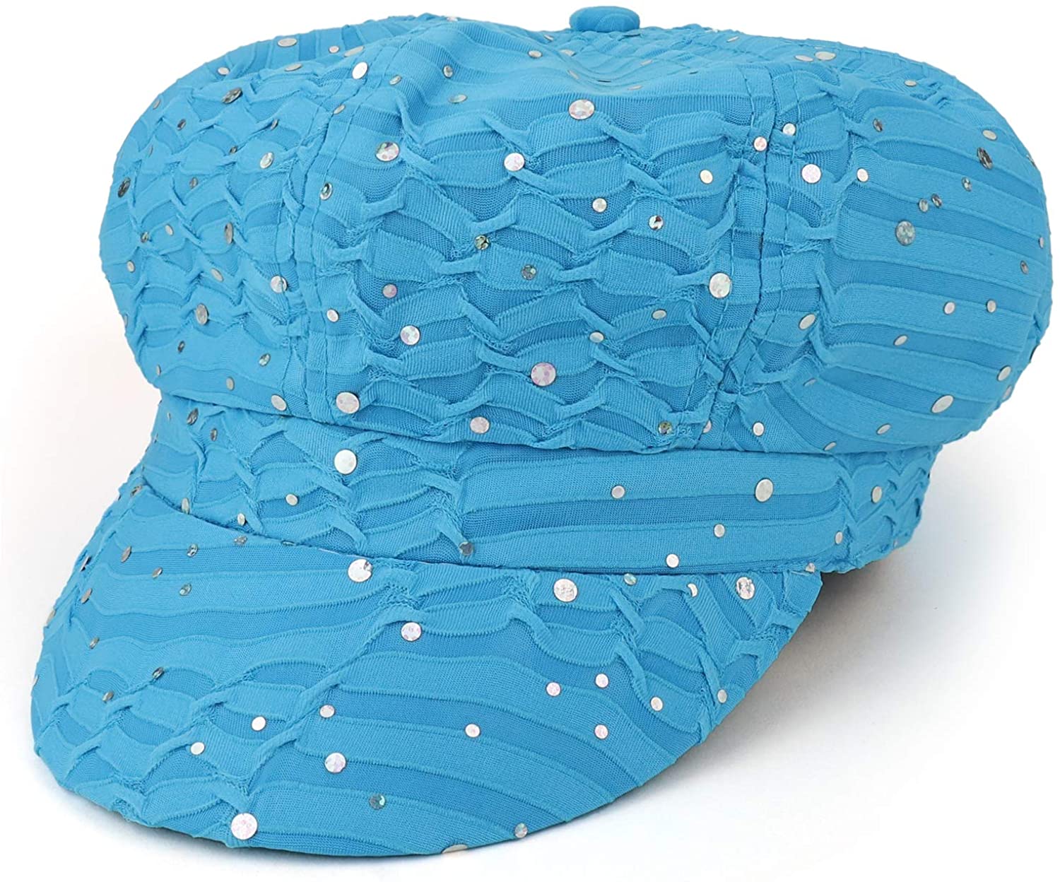 Armycrew Elastic Band Sparkle Sequin Glitter Newsboy Cap