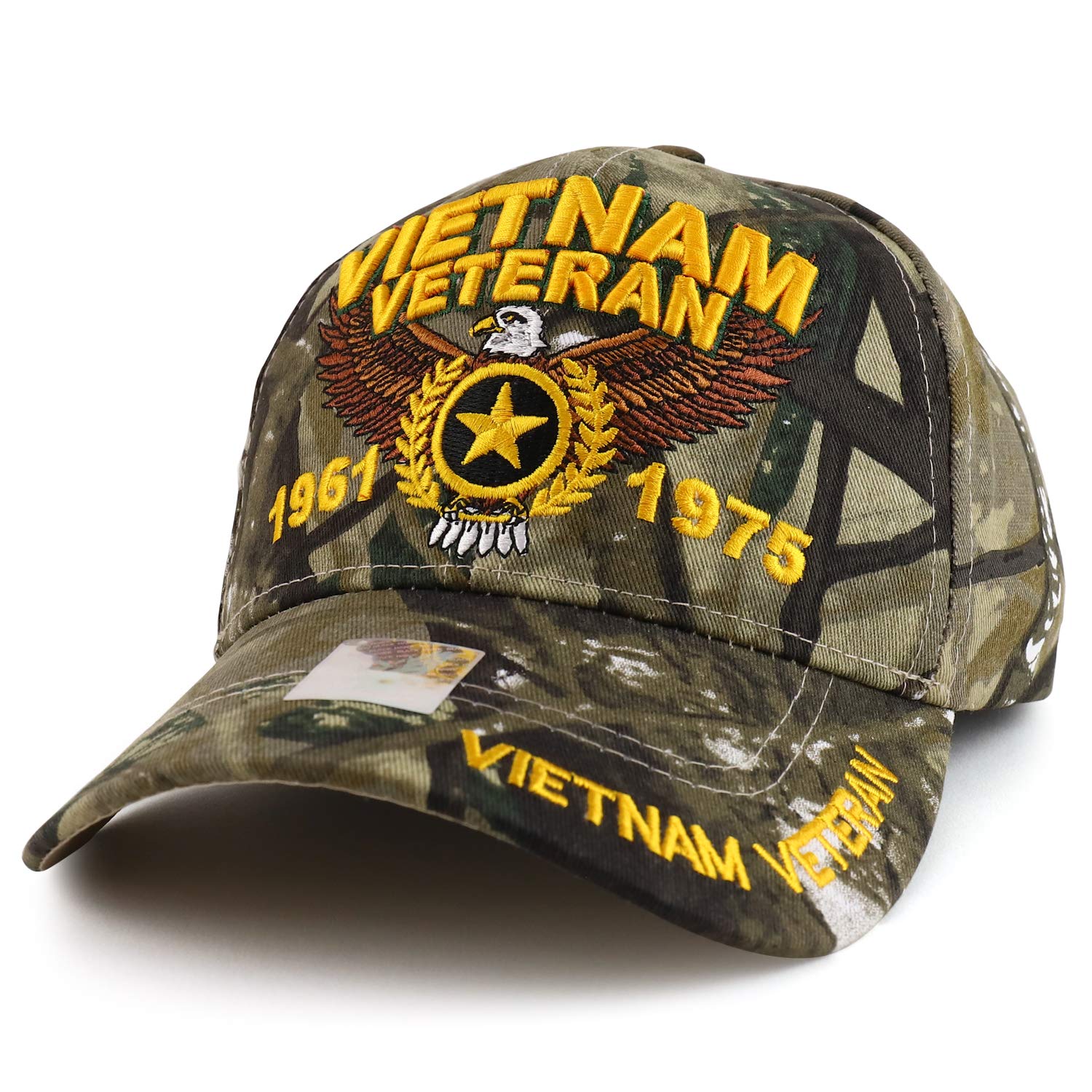 Armycrew Vietnam Veteran 1961 to 1975 Eagle Star Embroidered Baseball Cap