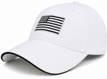 Armycrew Made in USA Structured Grey American Flag Embroidered Sandwich Bill Cap