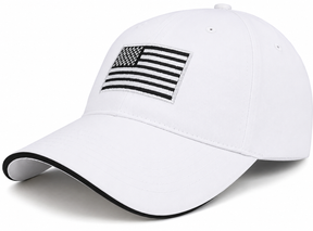 Armycrew Made in USA Structured Grey American Flag Embroidered Sandwich Bill Cap