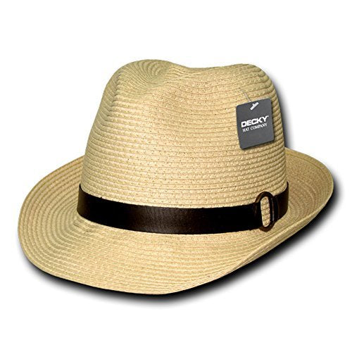 Breathable Natural Paper Braid Woven Fedora with Leatherette Headband